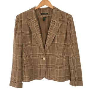 Lauren Ralph Lauren Tan Plaid Blazer